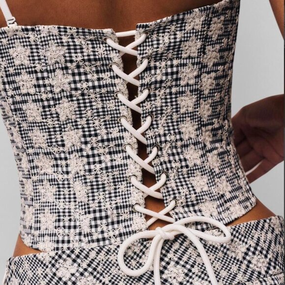 GUIZIO Genevieve Gingham Bustier/worn one time/XL - Picture 3 of 12